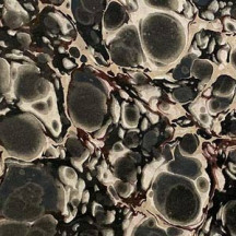 Hand Marbled Paper Stone Marble Pattern in Black, Grey and Cream ~ Berretti Marbled Arts